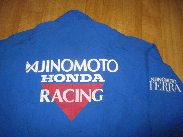 【激レア　希少】新品未使用品　味の素HONDAレーシング 刺繍ロゴフードあり　L 激レア 古着 HONDA ホンダ レーシングジャケット 中綿 ブルゾン