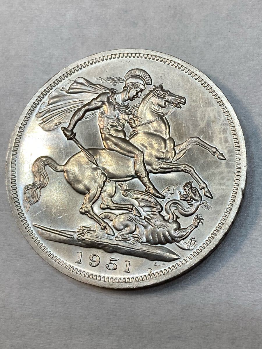 イギリス 1972年 5シリング 大型クラウン貨 エリザベスとフィリップ