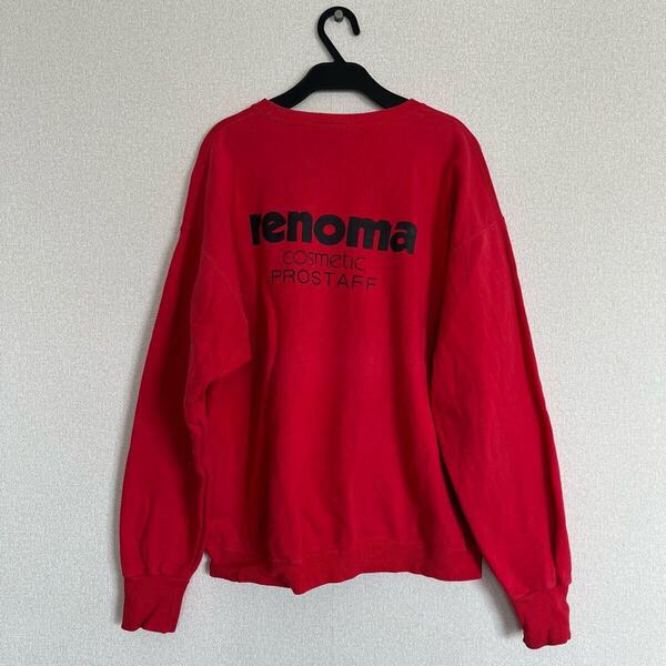 Hanes L レッド ビンテージ トレーナー 70’s renoma cosmetic PROSTAFF ヴィンテージ スウェット 古着 made in japan ヘインズ レノマ