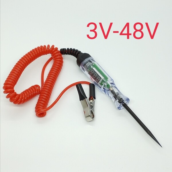 送料無料 デジタル検電テスター 電圧テスター 3V~48V 自動車整備 E139