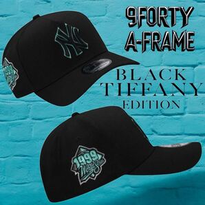 最新ヤンキース ブラック×ティファニーエディション ニューエラ 9FORTY A-FRAME ニューヨーク・ヤンキース TIFFANYカラー