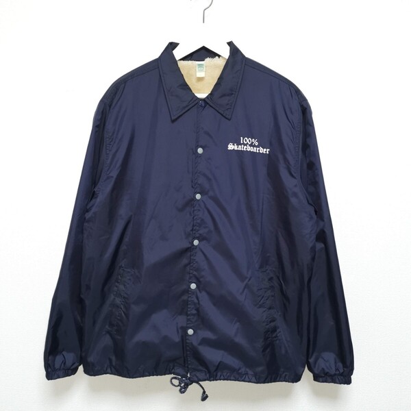 即決 L 100%skateboarder ナイロン コーチジャケット 裏地ボア JASON JESSEE HARD LUCK