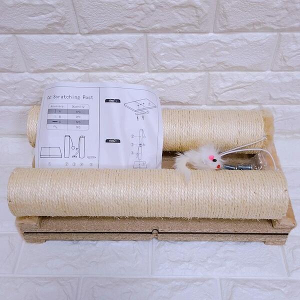 つめとぎ 猫 キャットポール高さ80cm 爪みがきポールおもちゃ付き ストレス解消 組み立て簡単 工具不要 運動不足解消