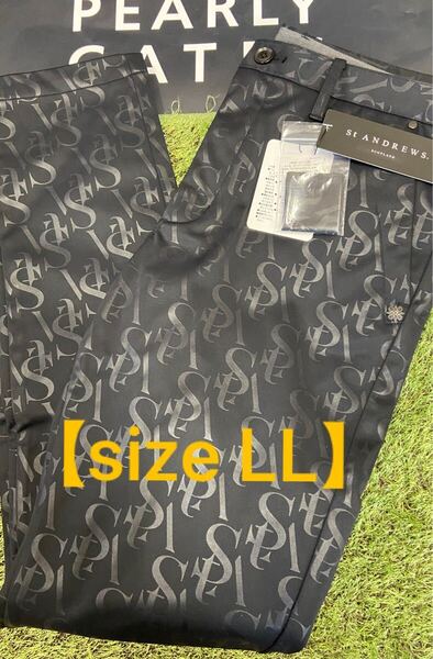 新品正規品【セントアンドリュース/LL】ボンディングパンツ 裏起毛¥22000黒 ゴルフパンツ ストレッチ GOLF パンツ