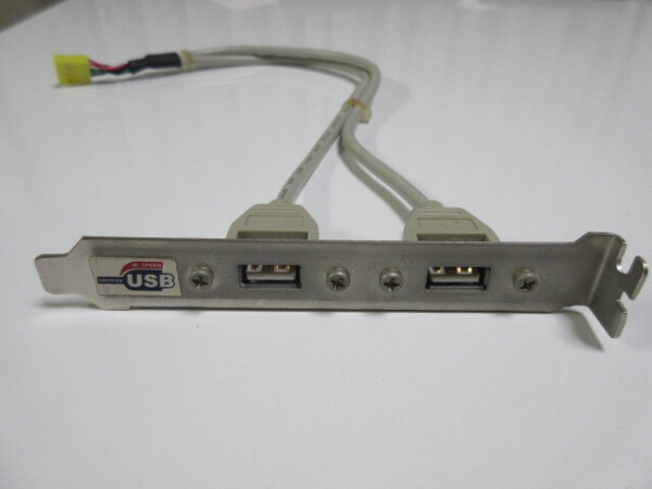送料込★USB 2ポート増設バックパネル USB A(メス)×2★マザーボードピンヘッダー接続★中古品★匿名配送