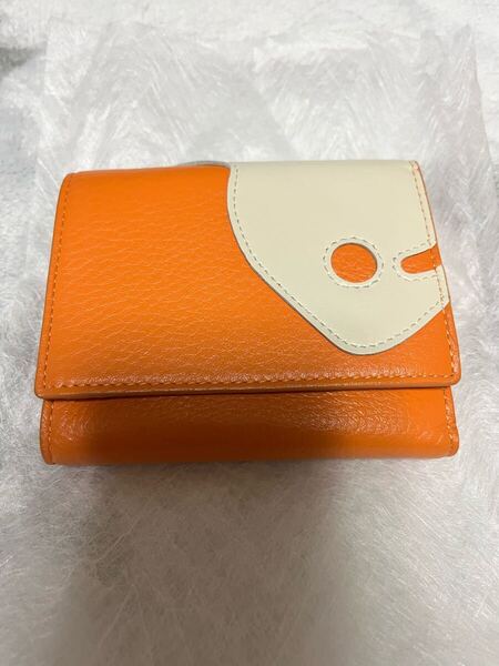 cune キューン 本革三つ折り財布オレンジ レザー 財布 ウォレット 三つ折り