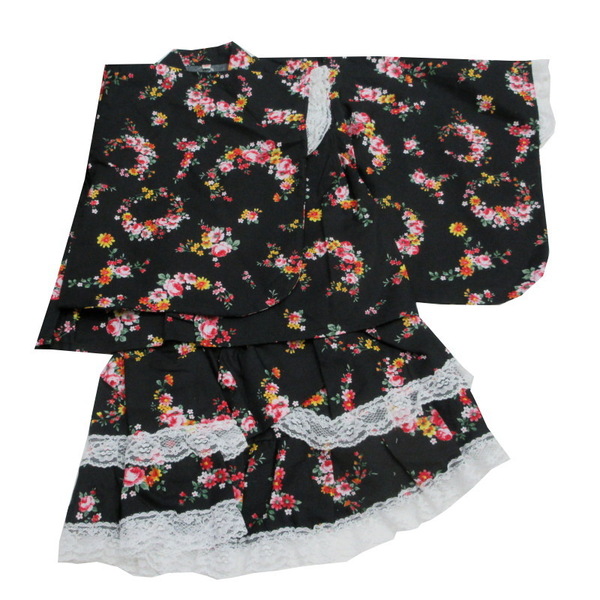 新品 ゆかたドレス 5~6才 110cm前後 未使用 セパレート浴衣 separate yukata お洒落 綿 子供浴衣 kapi-kyu