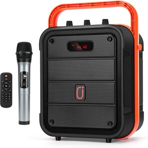 JYX スピーカーセット 拡声器 ワイヤレスマイク1本 Bluetooth 5.0対応 高低音強化機能搭載 充電式 ポータブル ホームパーティー
