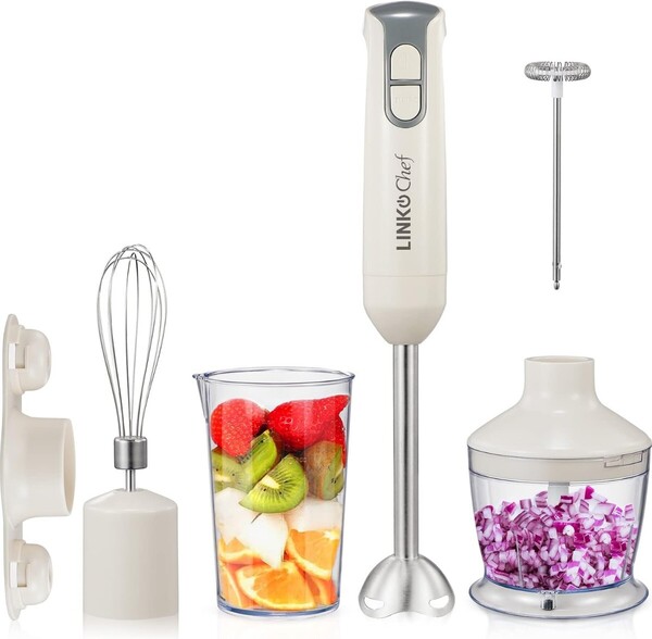 LINKChef ハンドブレンダー マルチスティックブレンダー ミキサー 離乳食 1台6役 つぶす・混ぜる・泡立て・砕く・刻む・