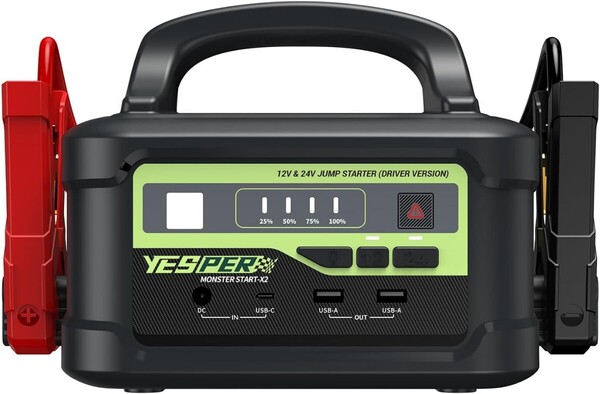 YESPER ジャンプスターター 12V/24V車用 プロ 大型トラック対応 122500mAh 8000Aピーク電流 車用エンジンスターター