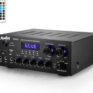 Moukey パワーアンプ システム マイクミキサー 220W Bluetooth対応 デュアルチャンネルサウンドオーディオステレオレシーバー モニタリング