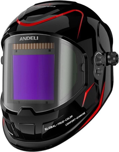 ANDELI 溶接面 4アークセンサー 自動フィルター 自動遮光溶接面 - 遮光度5-8/9-13 溶接マスク TIG 半自動 アーク溶接に対応溶接ヘルメット