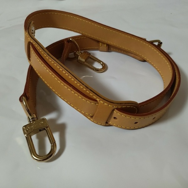 【極美品】ルイヴィトン ショルダーストラップ ヌメ革 レザー ボストン用 ブラウン ゴールド金具