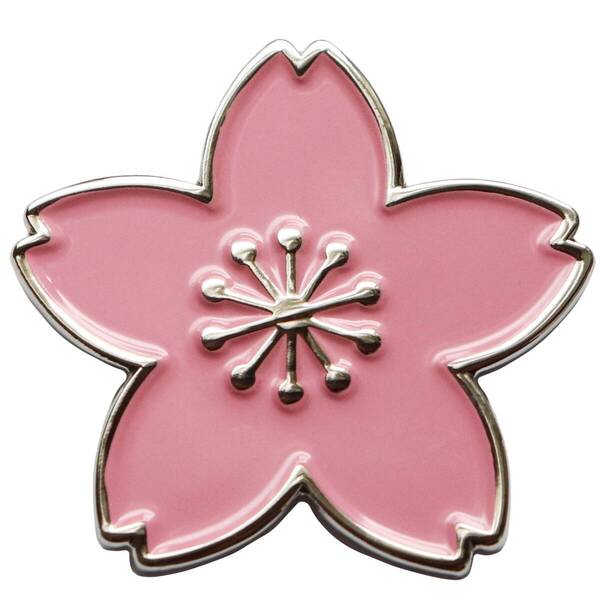 ピンバッジ 桜 花びらをデザインしたピンズ 合金製 サイズ大 2.6cm 銀メッキ