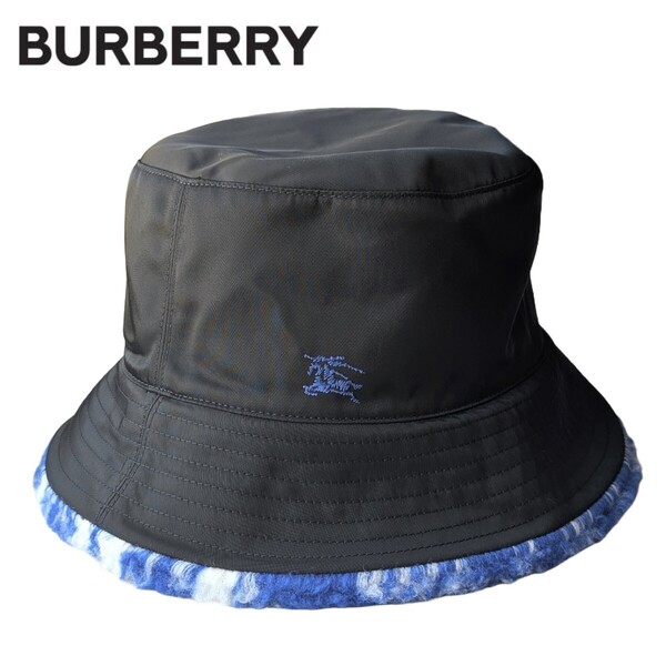 定価7.7万 新品 BURBERRY バーバリー バケットハット リバーシブル チェック バケハ 58 M キャップ HAT ニット帽 キャップ CAP メンズ