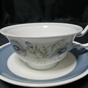 壺印 美品◇自宅保管 ウェッジウッド グレンミスト ピオニー カップ&ソーサー 旧刻印 WEDGEWOOD