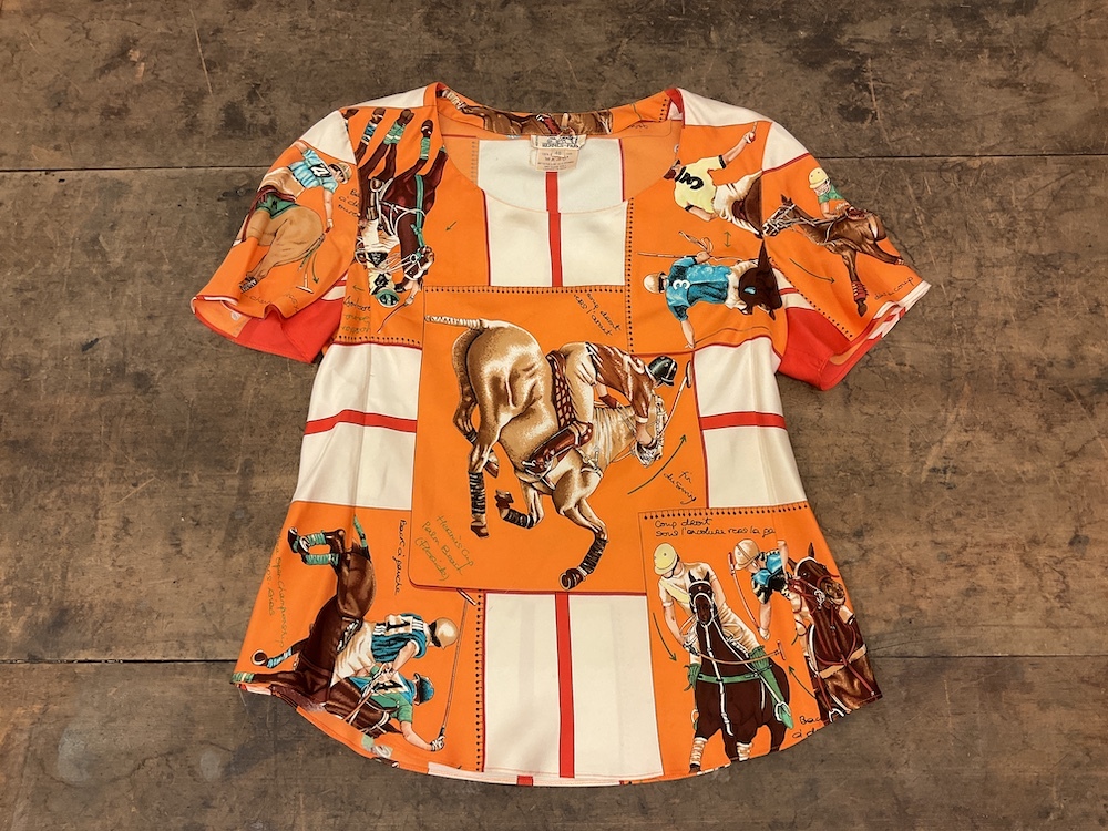 Hermès 幾何学模様 シルク 半袖シャツ HERMES - 美品 エルメス HERMES シャツ ブラウス 半袖 21SS L