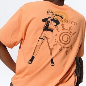 新品 未使用 タグ付き S メンズ ナルト疾風伝 漫画 アニメ NARUTO疾風伝 x GU コラボ グラフィックTシャツ オレンジ