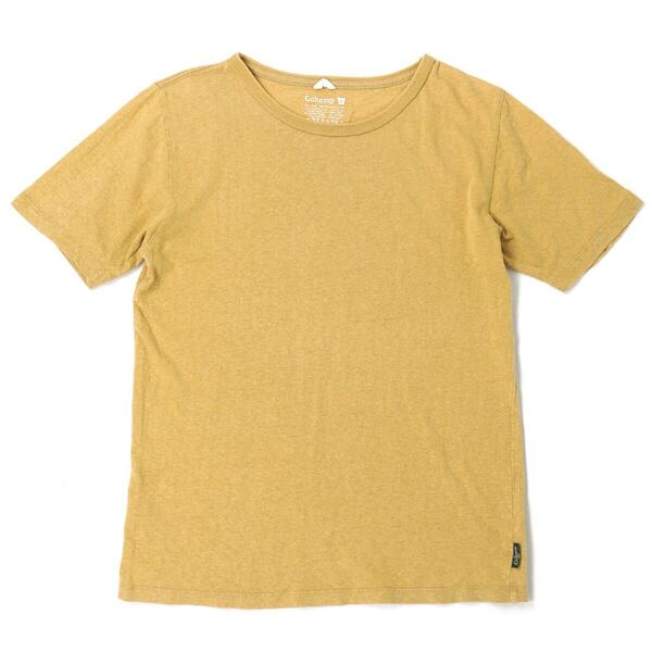 GOHEMP BASIC TEE【S】マスタード 無地 半袖 ベーシックTシャツ オーガニックコットン ゴーヘンプ 麻