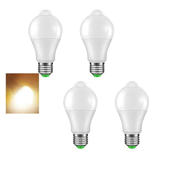 9w LED電球 明暗センサー 人感センサー E26口金 電球色 省エネ ホワイト 4個 高輝度 LEDライト ハロゲン色