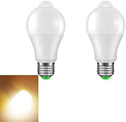 9w LED電球 明暗センサー 人感センサー E26口金 電球色 省エネ ホワイト 2個 高輝度 LEDライト