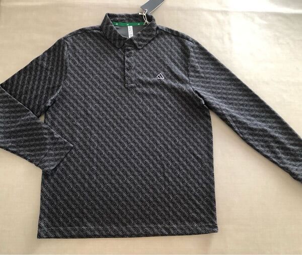 送料無料◆新品◆adidas GOLF モノグラム 長袖ボタンダウン シャツ◆(2XL)◆MKS01 (HY0959)◆アディダス ゴルフ