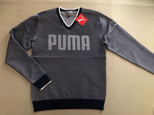 送料無料◆新品◆PUMA GOLF ロゴ Vネック セーター◆(L)◆930515-02◆プーマ ゴルフ