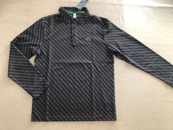 送料無料◆新品◆adidas GOLF モノグラム 長袖ボタンダウン シャツ◆(L)◆MKS01 (HY0959)◆アディダス ゴルフ