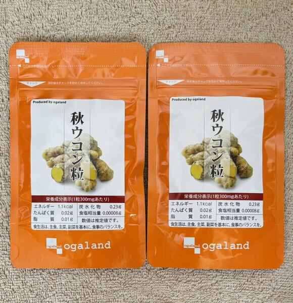 【送料無料】秋ウコン粒 約2ヶ月分(1ヶ月分90粒入り×2袋) うこん サプリメント オーガランド