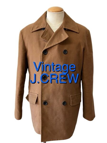 状態良好 J.CREW ジェイクルー コットンベロア ピーコート M メンズ ブラウン ジャケット ビンテージ ヴィンテージ xpv
