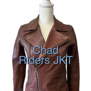 最高品質 chad ラムレザー ダブル ライダース ジャケット レディース M相当 茶 ブラウン ビンテージ ヴィンテージ xpv