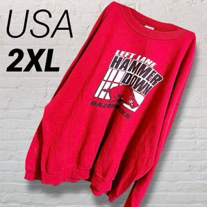 ギルダン USA Razorbacks スウェット 古着 80s ヴィンテージ トレーナー トップス US古着 レッド GILDAN 長袖
