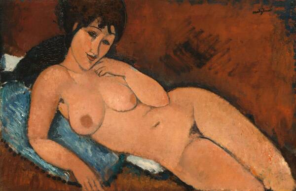 新品 モディリアーニ「裸婦 1916-2」の特殊技法高級印刷 A4版サイズ 額なし 特価980円(送料込)即決