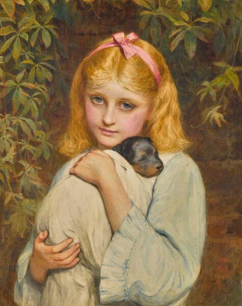 新品 チャールズ・リダーデール「新しい子犬」の高級印刷画 A4版サイズ 額なし 特価980円(送料込)即決