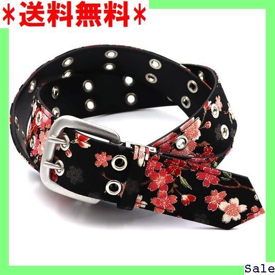 ☆人気商品 COCOLUCK 和柄 メンズ ベルト ちりめん フリ 業 ゴルフ ダブルピン 艶消しバックル 作業用 おしゃれ 42