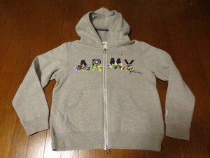 miraco MADE IN JAPAN ARMY OF ME ミラコ プリント&ししゅう入り 長袖スエットZIPパーカー M