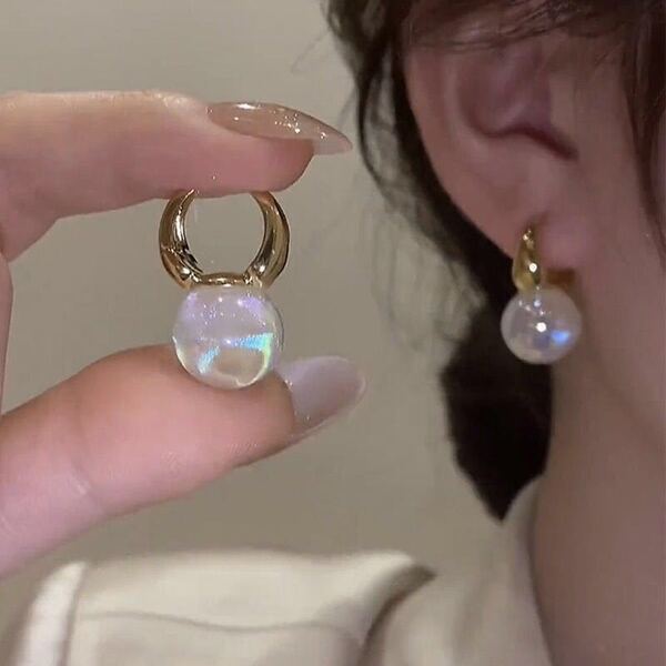 人魚姫 パールピアス 可愛い 虹色 ピアス SV シルバー s925 ピアス