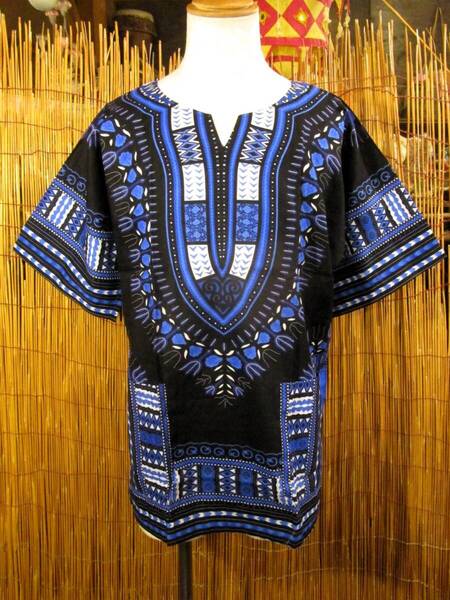③新品*男女兼用*アフリカンプリント*ダシキ*DASHIKI*L