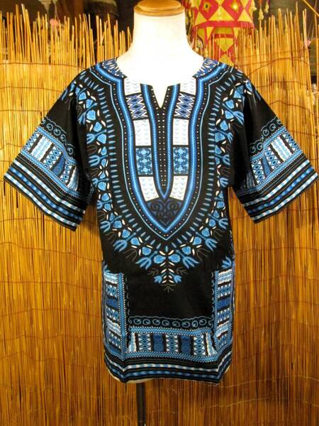 ⑦新品*男女兼用*アフリカンプリント*ダシキ*DASHIKI*L