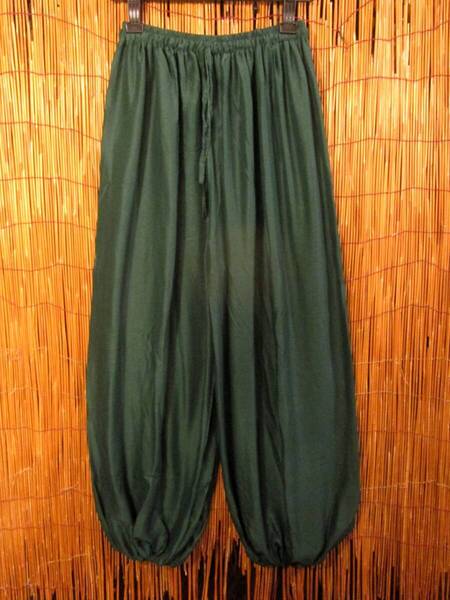 【SALE】⑤新品*男女兼用*緑色*レーヨン素材*ふんわり*アラジンパンツ