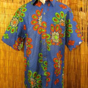 ⑪新品*男女兼用*コットン素材*アフリカンプリント*半袖*シャツ*L