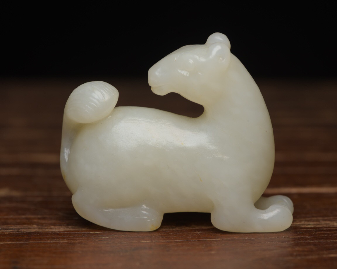 清時代　和田玉　瑞鼠　和田白玉彫り　古玉石　時代物　賞物　中国古美術(F-32) 清時代 和田玉 瑞鼠 和田白玉彫り 古玉石 時代物 賞物 中国古