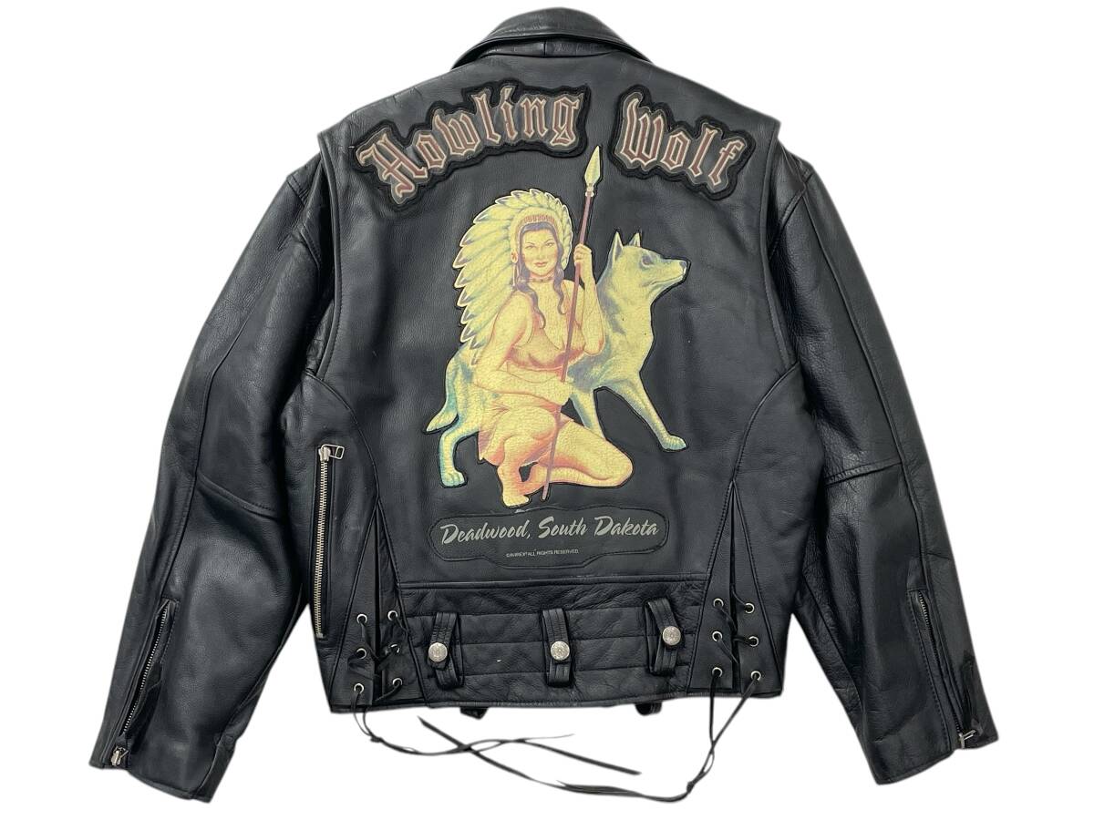 美品 アヴィレックス ダブルライダース カウレザー ブラック Lサイズ 牛革 直営店限定》DOUBLE RIDERS JACKET/ダブルライダースジャケット