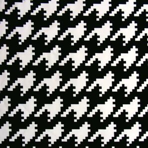 ★裏起毛ポリエステル♪ピクセル千鳥格子(白黒)♪130×30★【NE1736-B】