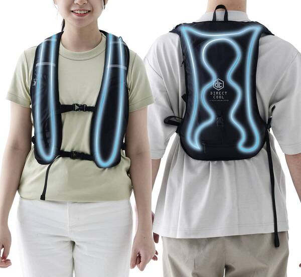新品 送料無料 メーカー保証有 山善 冷水服 水冷服 DIRECTCOOL フリーサイズ 水冷ベスト ペットボトルクーラー DC-B02S(B) ブラック