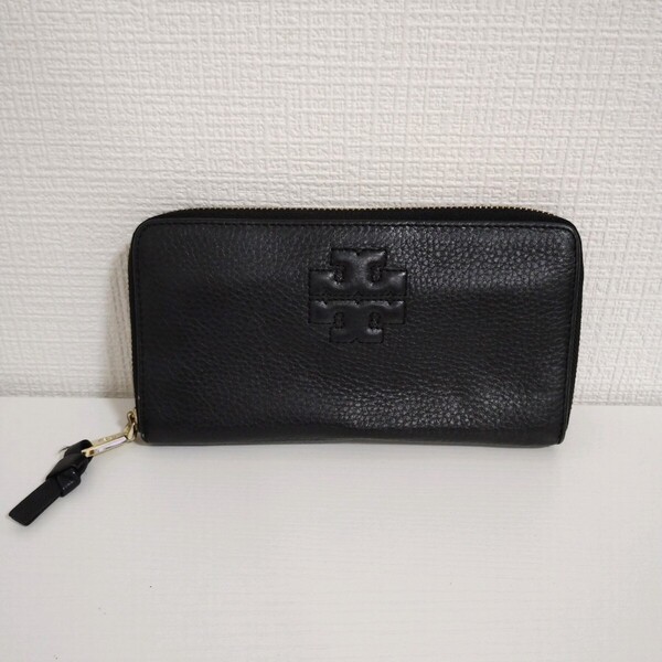 TORY BURCH トリーバーチ 長財布 ラウンドファスナー レザー ブラック 財布 小銭入れあり メンズ ウォレット 黒 送料無料