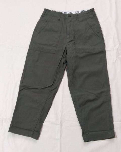 BEN DAVIS ベンデイヴィス クロップドパンツ 綿パンツ 七分丈 チノパン ややストレッチ メンズ S カーキ 7505