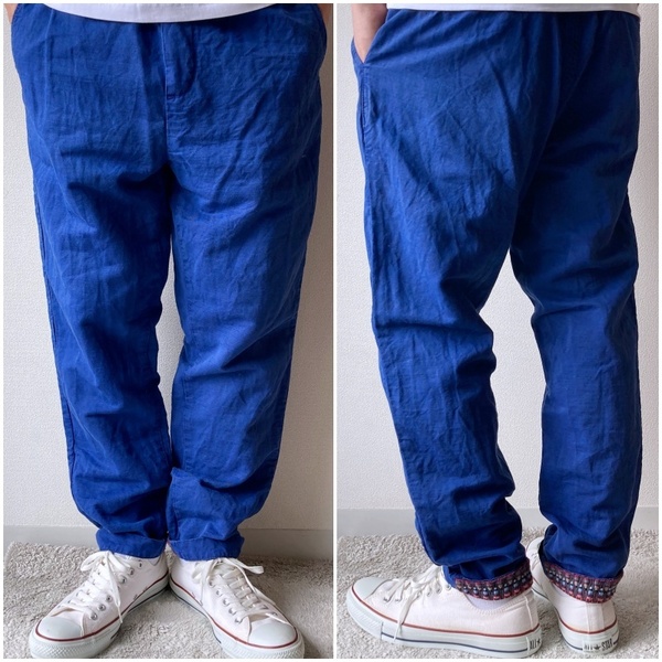 極美品 SCOTCH&SODA AMSTERDAM スコッチアンドソーダ リネンコットンイージーパンツ W32 オーバーダイ加工 裾裏ジャガードテープ