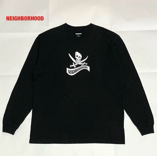 【人気】NEIGHBORHOOD ネイバーフッド DISTORTION-1/C-TEE ロンT スカル クルーネック 両面プリント ロゴデザイン 202PCNH-LT09