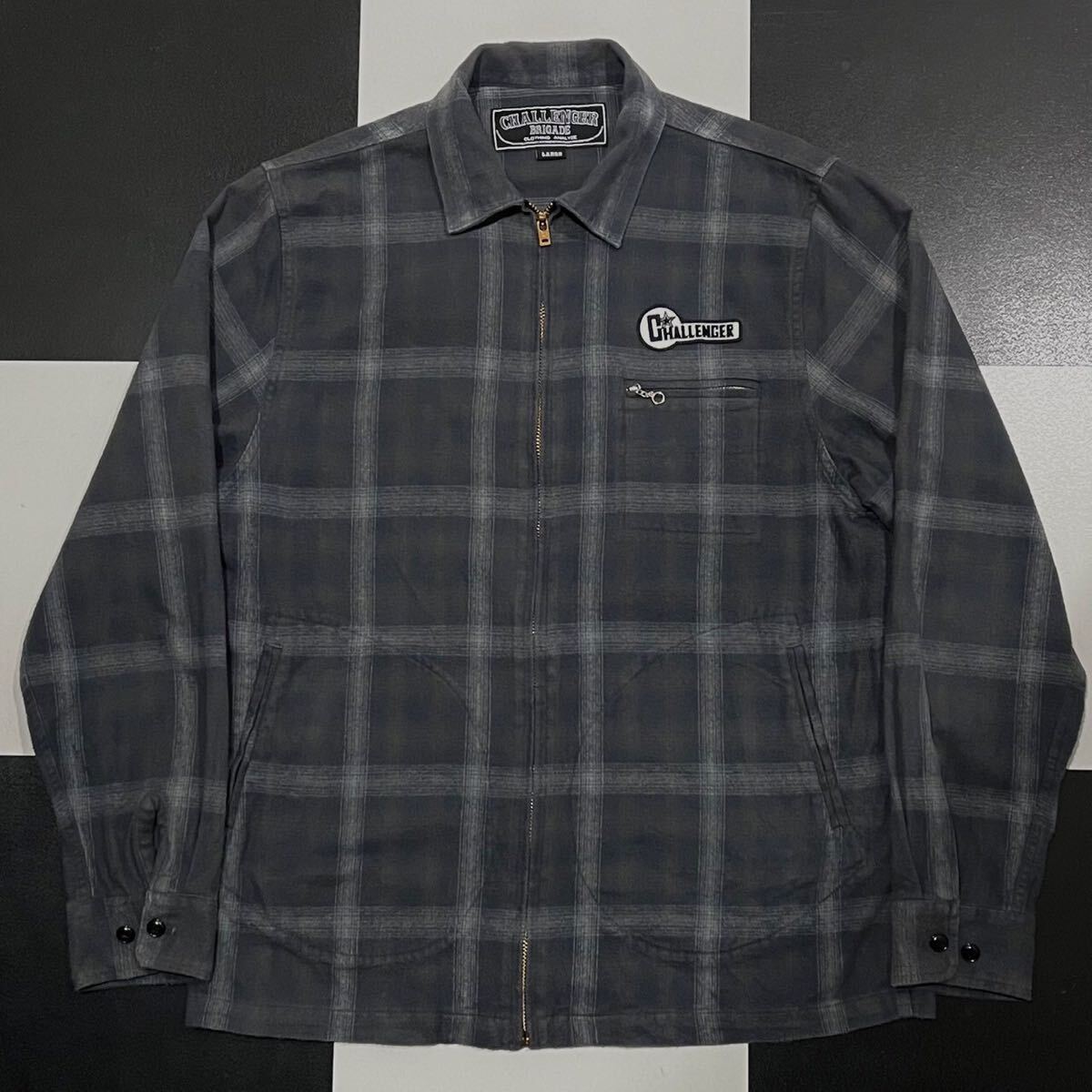 CHALLENGER / PAISLEY NEL SHIRT -Blue×Black-